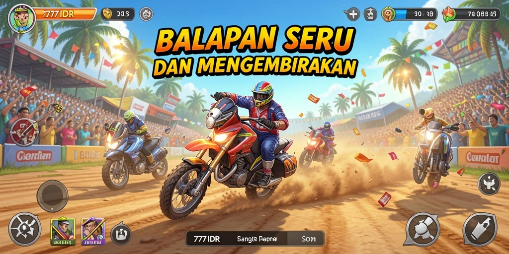 Tampilan mendebarkan dari balapan di 777IDR dengan mobil cepat.