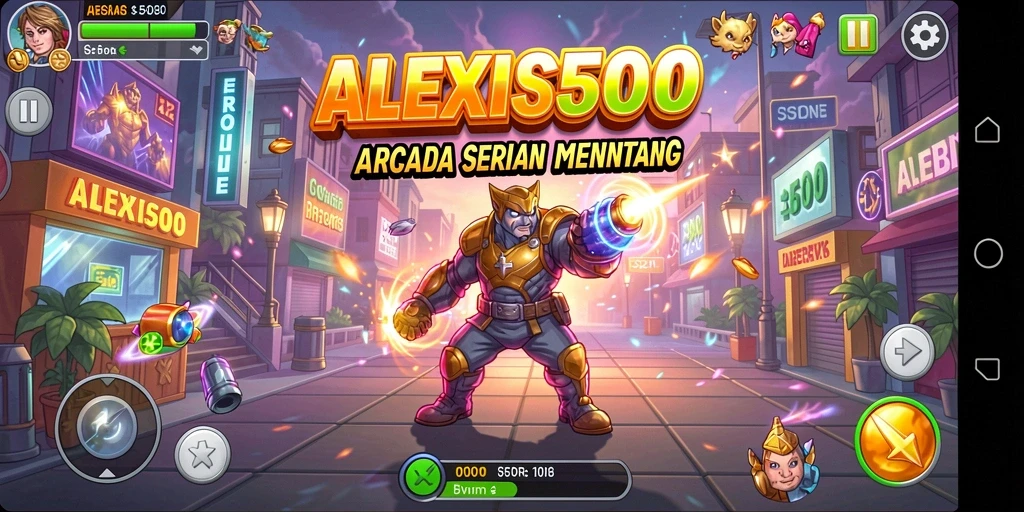Tangkapan layar ALEXIS500 yang memperlihatkan aksi gameplay Arcade yang mendebarkan.