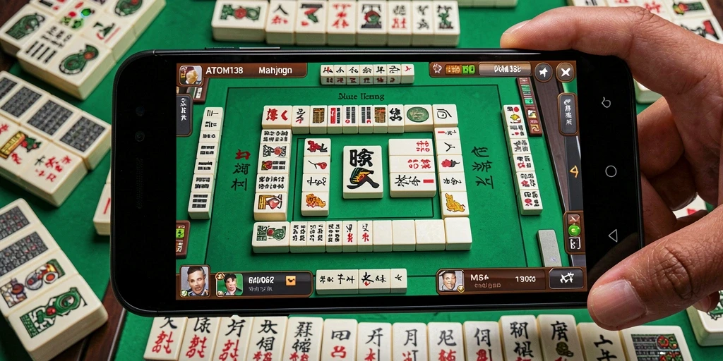 Tampilan gameplay ATOM138 yang mendebarkan dalam Mahjong.