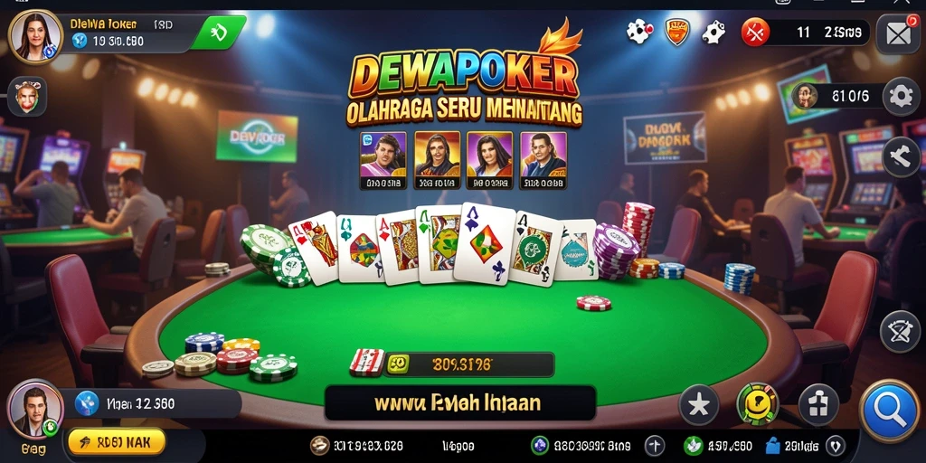 Tampilan gameplay seru DEWAPOKER dengan aksi olahraga yang menarik.