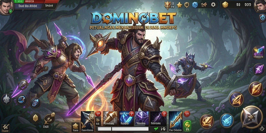 Screenshot menampilkan aksi seru dalam game MMORPG DOMINOBET.
