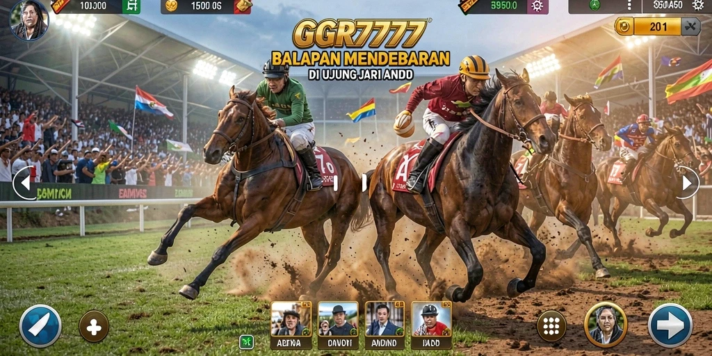 Tampilan gameplay GGR7777 yang penuh aksi balapan.