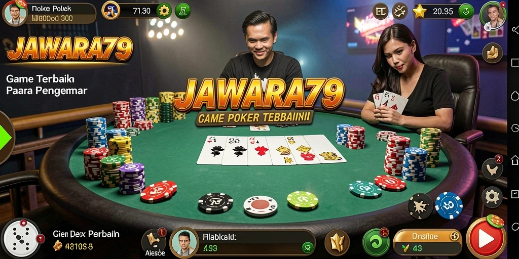 Screenshot JAWARA79 menunjukkan suasana permainan poker yang seru.