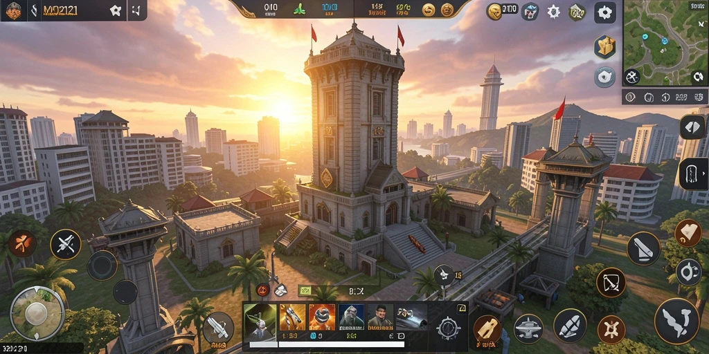 Tampilan gameplay MPO2121 dengan strategi menara pertahanan yang intens.