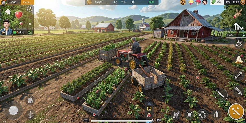 Screenshot NX888 menampilkan gameplay pertanian yang menarik dan menyenangkan.