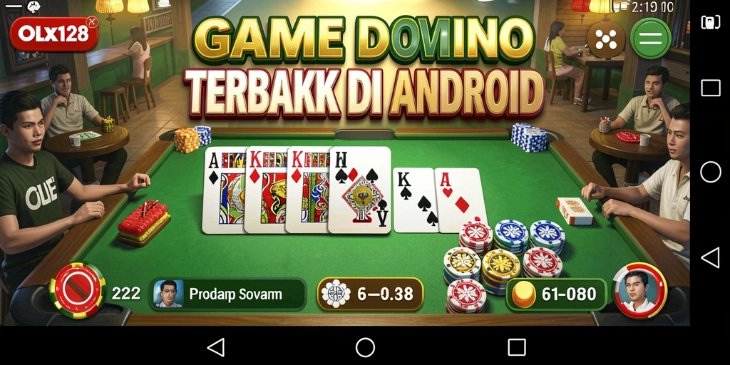 Screenshot OLX128 menunjukkan gameplay seru Domino yang menantang.