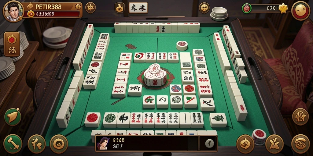 Tampilan menarik gameplay Mahjong di PETIR388