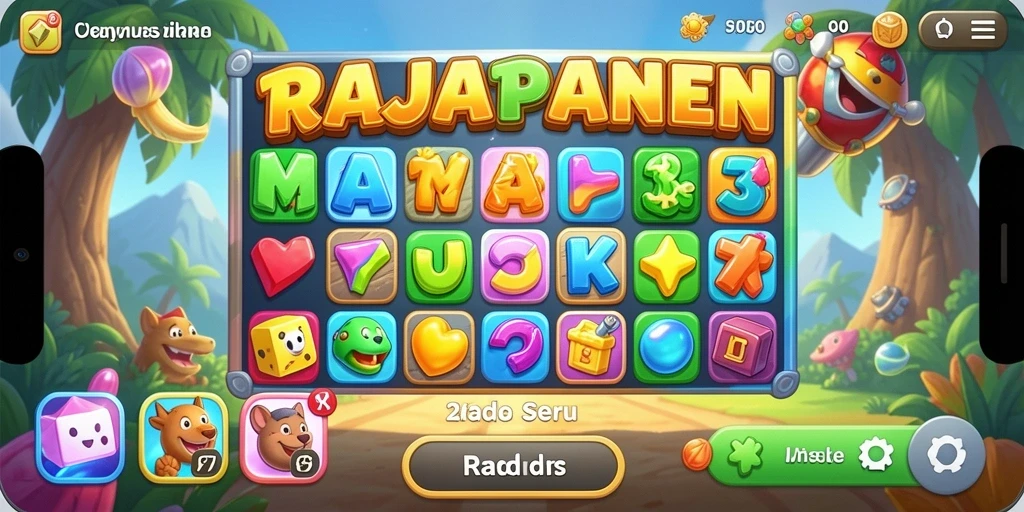 Tampilan gameplay RAJAPANEN yang penuh warna dan menarik.