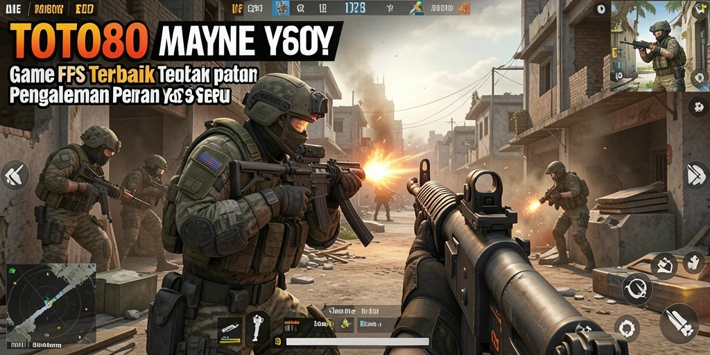 Tampilan gameplay TOTO80 yang mendebarkan di medan perang FPS.