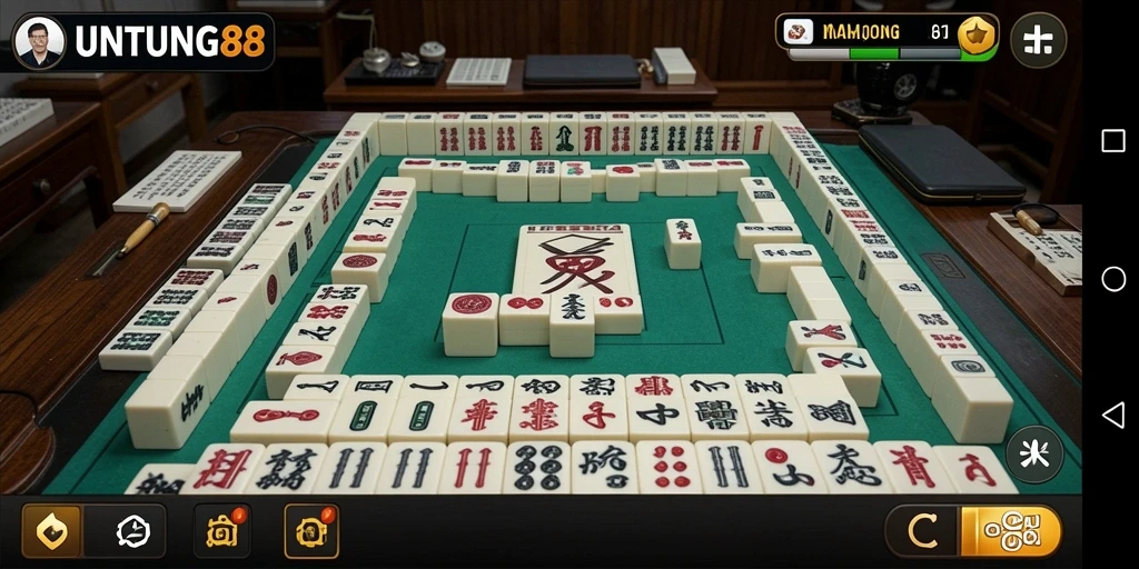 Tangkapan layar UNTUNG88 menampilkan gameplay Mahjong yang seru.