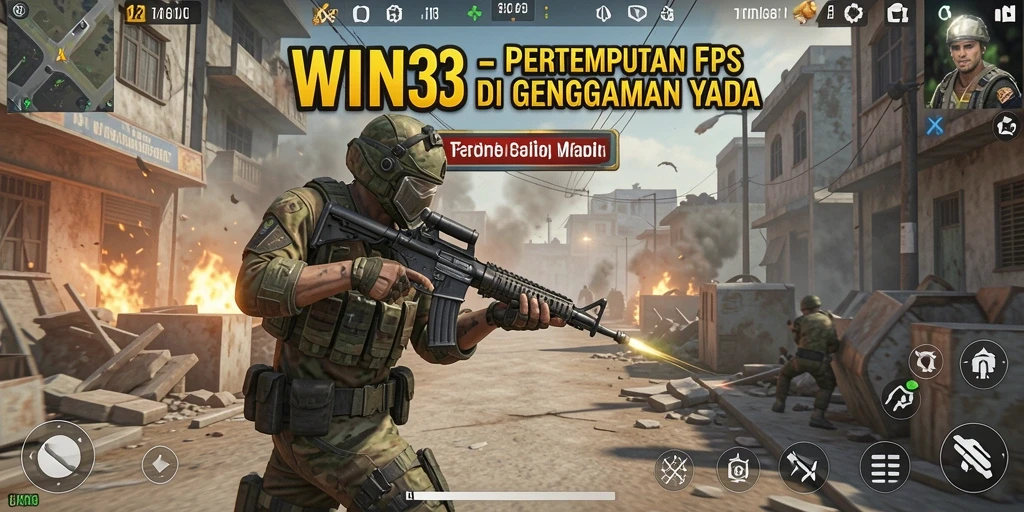 Screenshot gameplay WIN33 menampilkan aksi tembak-menembak yang mendebarkan.